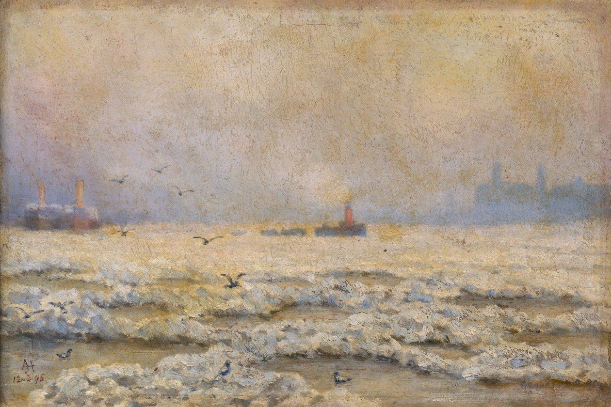 "The Frozen Thames at Greenwich", 1895 tekijältä Unbekannt