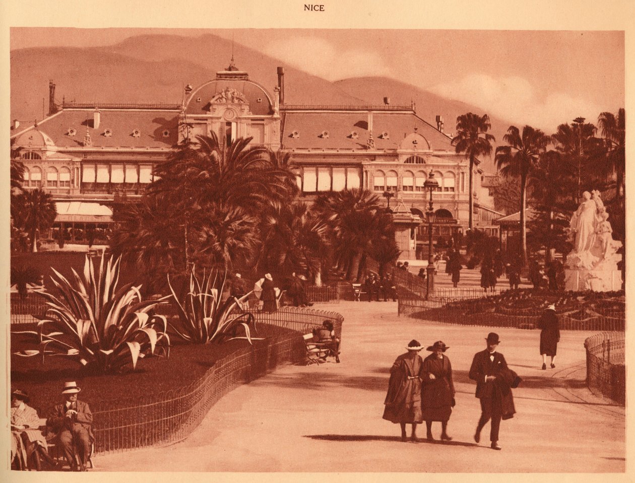 Puutarhat ja kasino, Nizza, 1930. tekijältä Unbekannt