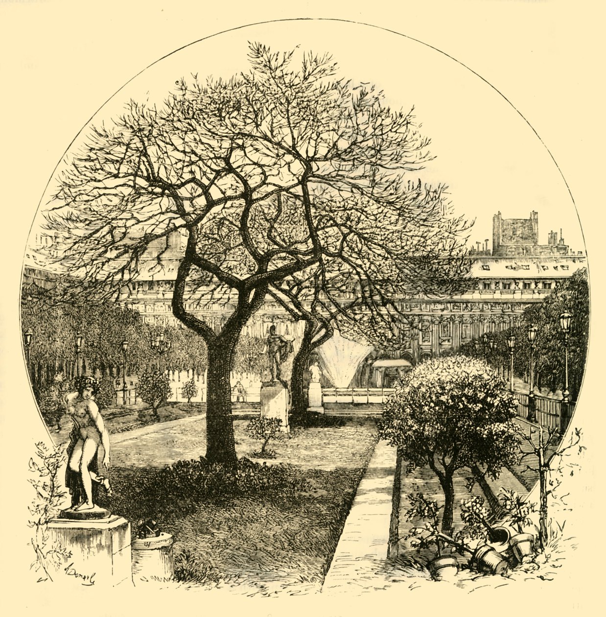 Palais Royalin puutarhat, Pariisi, 1890. tekijältä Unbekannt