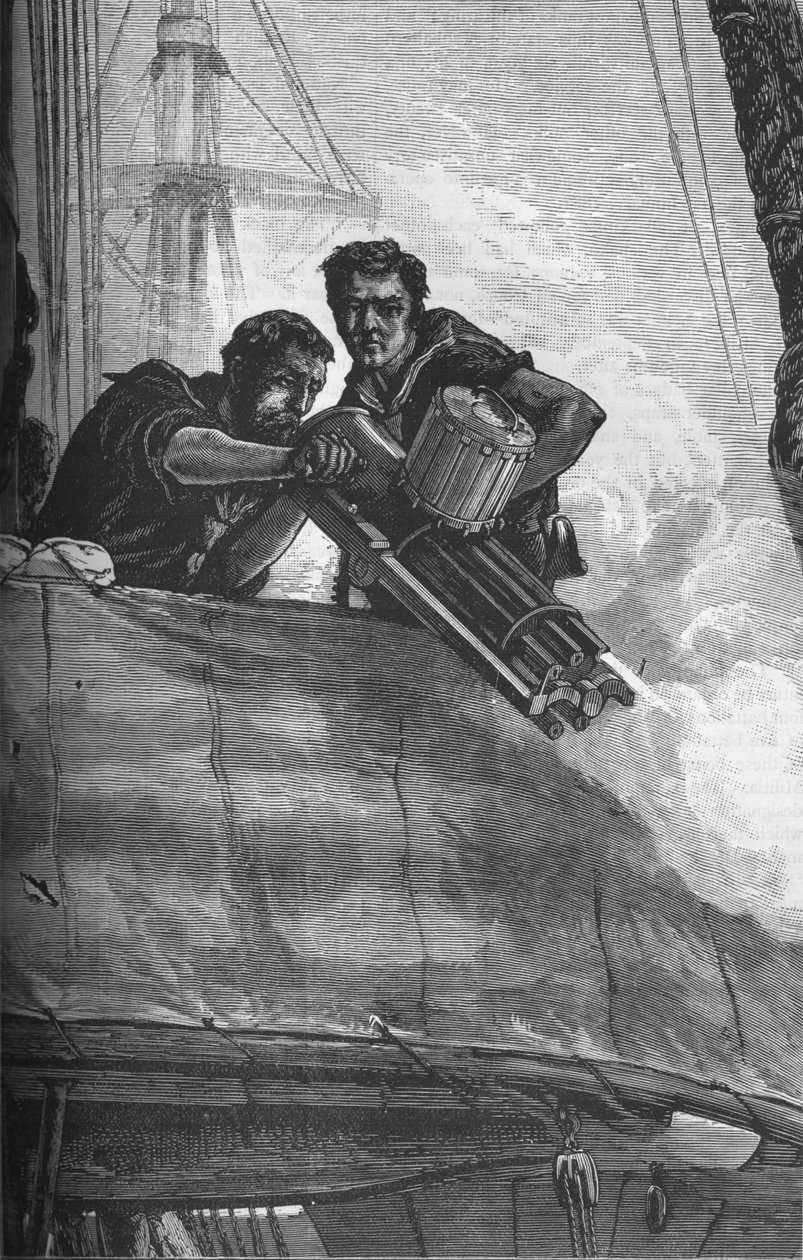 Gatling Gun, jota käytettiin Britannian laivastossa, c1880 tekijältä Unbekannt