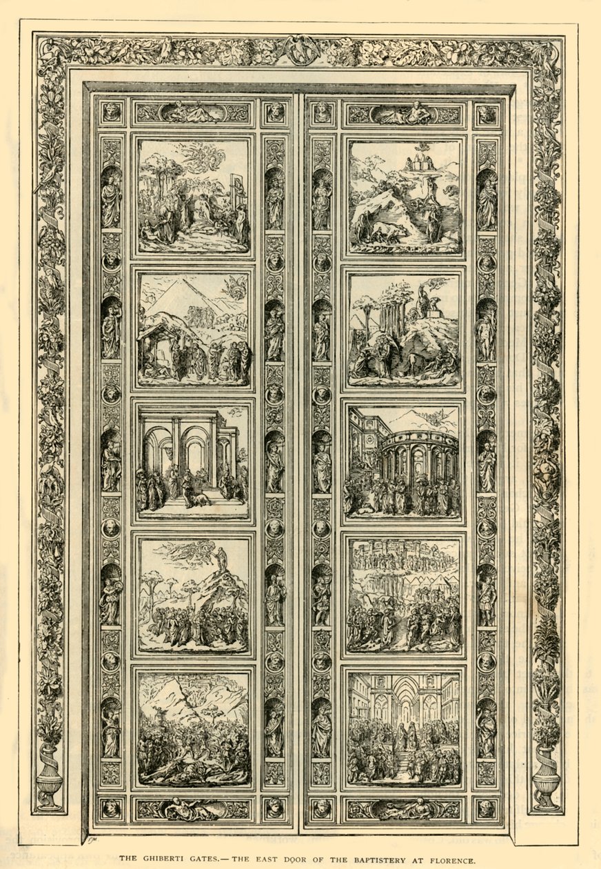 Ghiberti Gates - Firenzen kastekappelin itäinen ovi, 1882. tekijältä Unbekannt