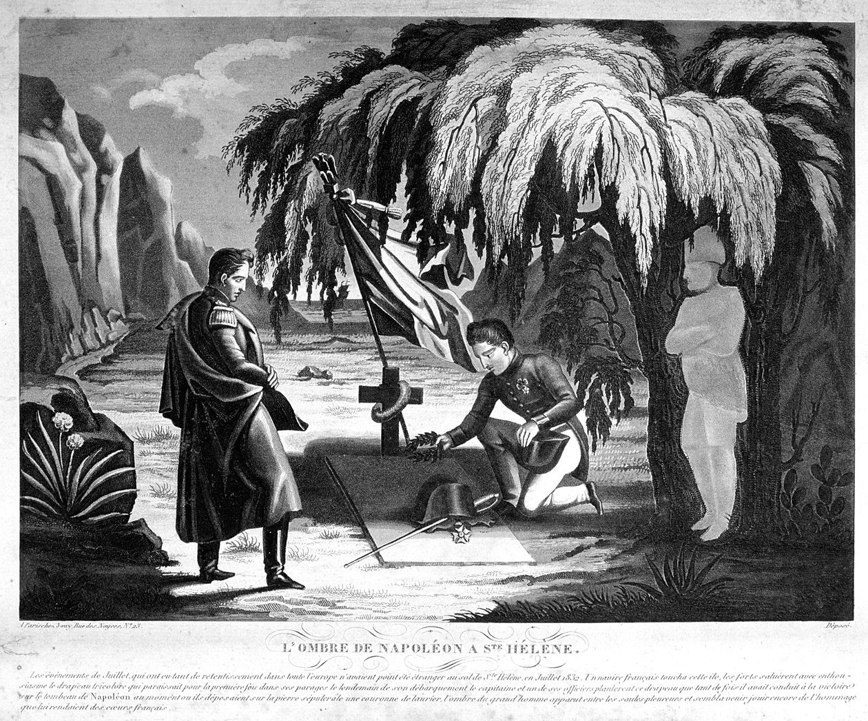 Napoleonin haamu Pyhällä Helenalla, n. 1825 tekijältä Unbekannt