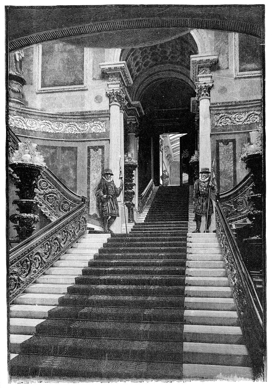 Grand Staircase, Buckinghamin palatsi, Lontoo, 1900 tekijältä Unbekannt