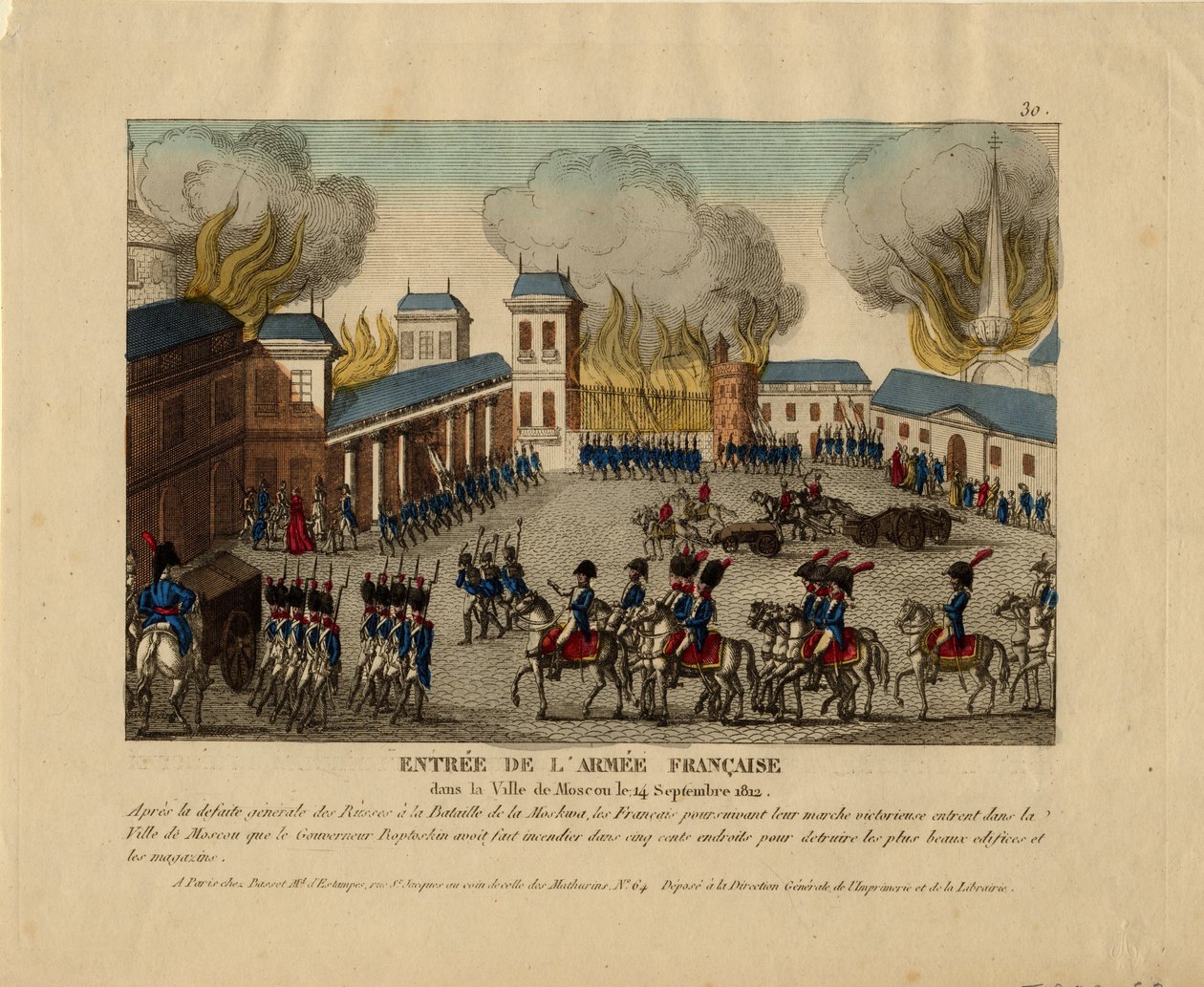 Grande Armée saapuu Moskovan kaupunkiin vuonna 1812 tekijältä Unbekannt