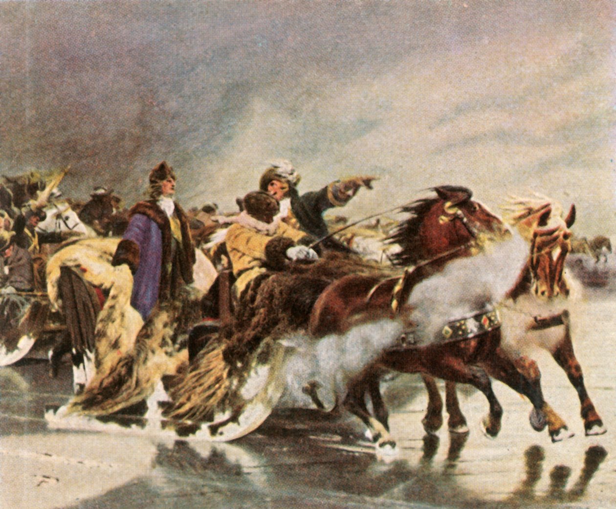 Suuri vaaliruhtinas ylittämässä Kuurinlahden tammikuussa 1679, 1936. tekijältä Unbekannt