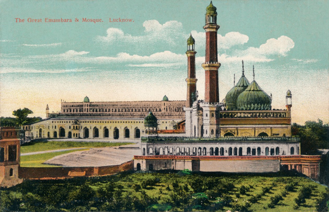 Suuri Embambara ja moskeija. Lucknow, c1900. tekijältä Unbekannt