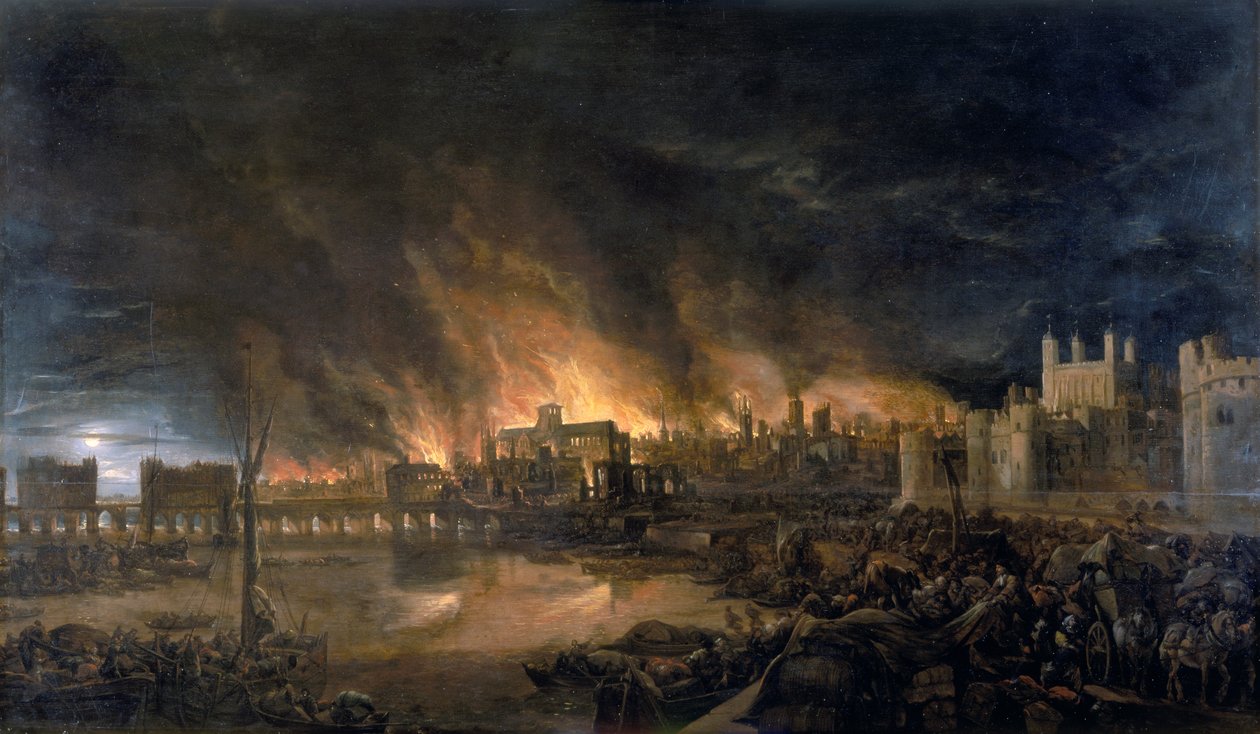 Lontoon suuri palo, 1666, n. 1666 tekijältä Unbekannt