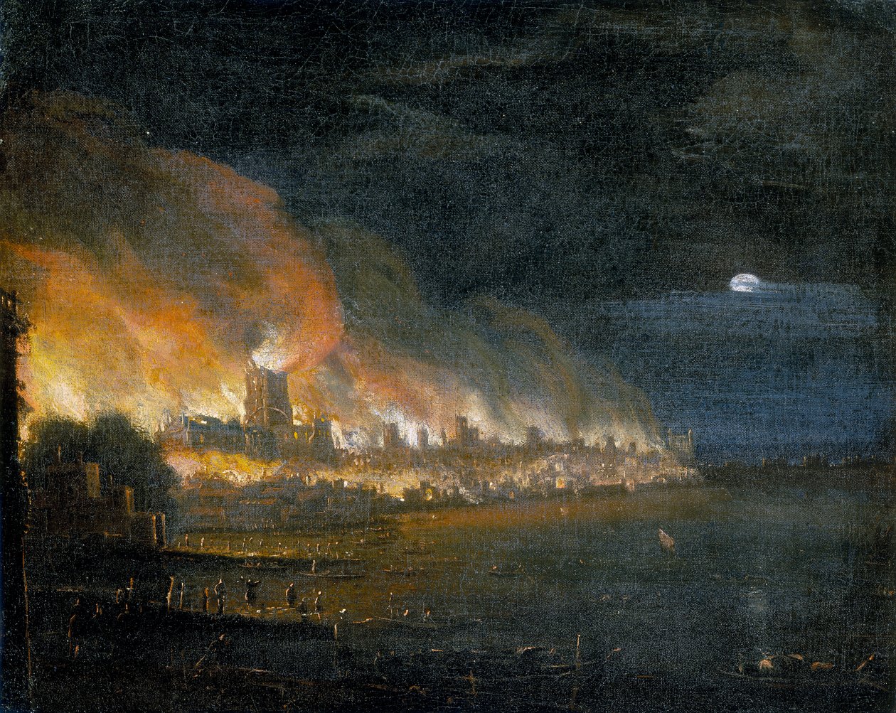Lontoon suuri palo, 1666, n. 1666 tekijältä Unbekannt