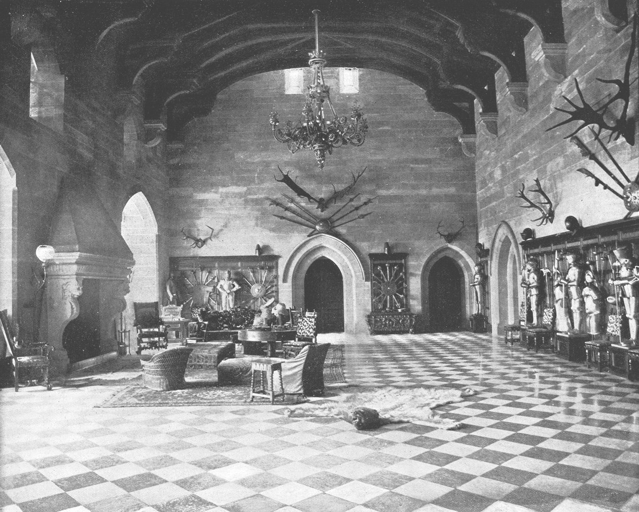 Suuri sali, Warwickin linna, Warwickshire, 1894. tekijältä Unbekannt