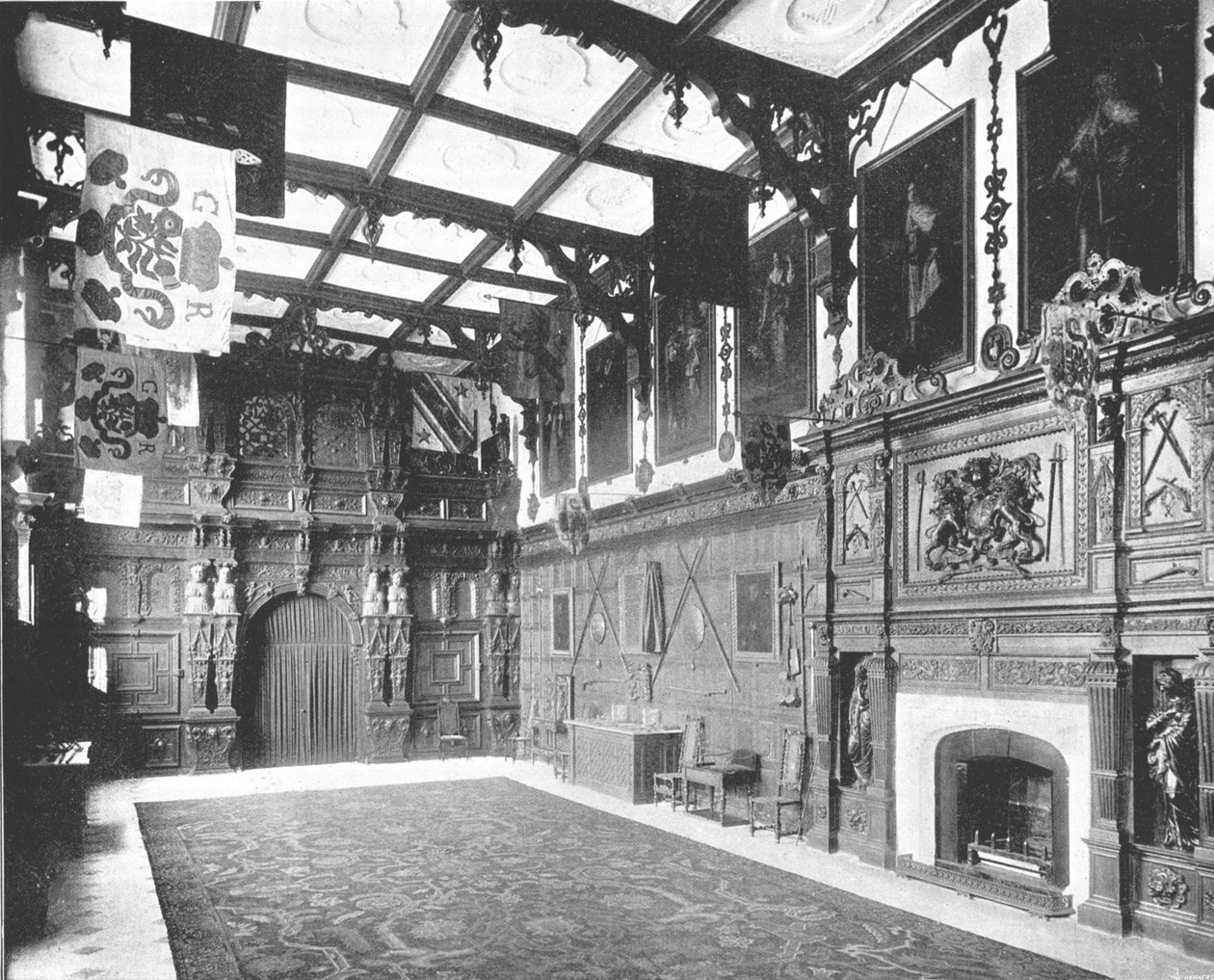 The Great Hall at Audley End, Saffron Walden, Essex, 1894. tekijältä Unbekannt