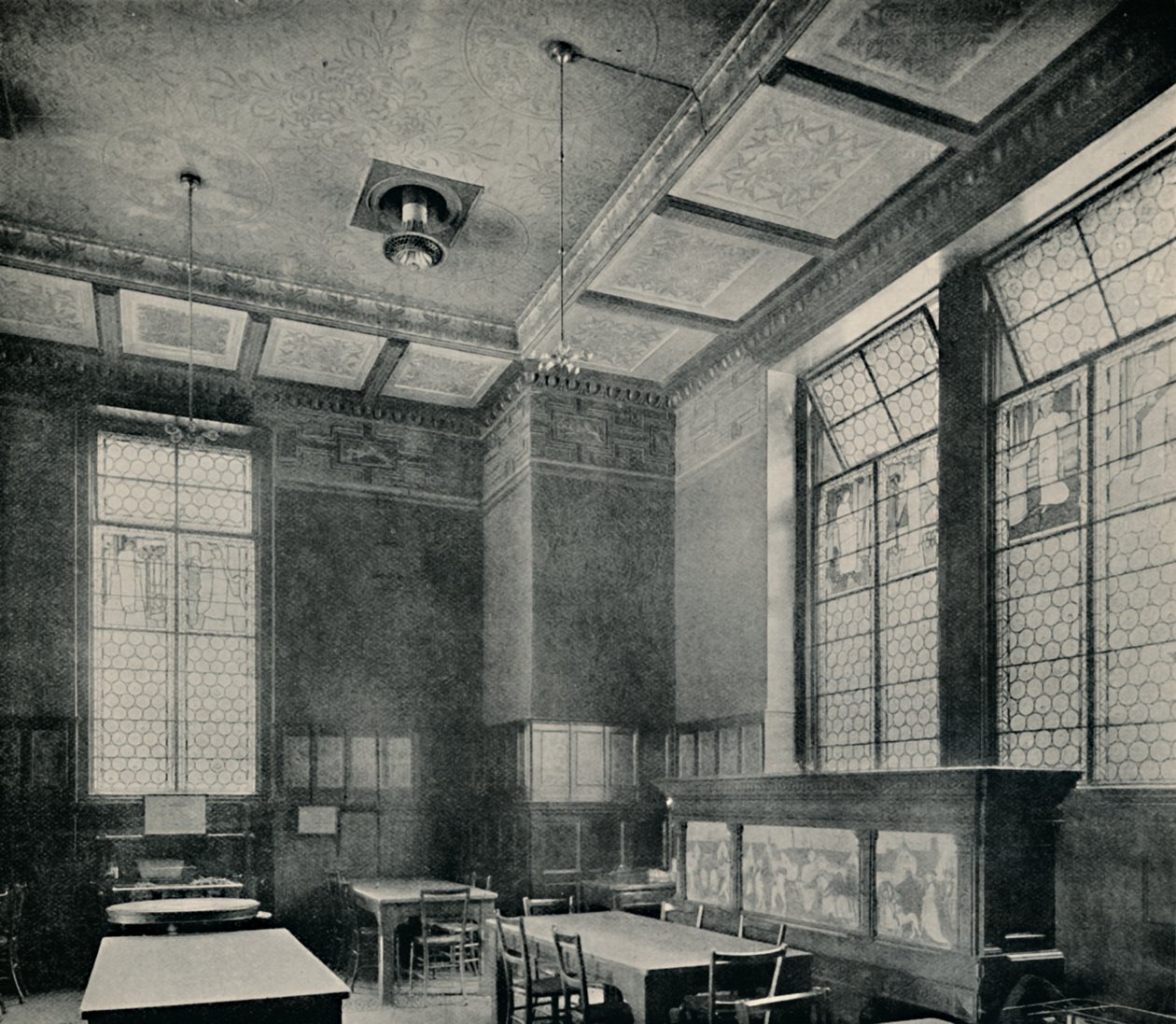 Vihreä ruokasali South Kensington Museumissa, vuonna 1870. tekijältä Unbekannt