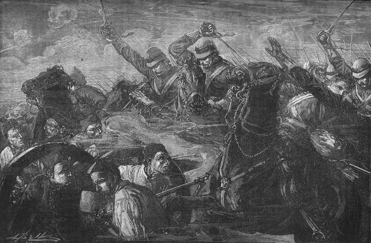 Vartijat lataamassa aseita Kassassinissa, vuodelta 1882 tekijältä Unbekannt
