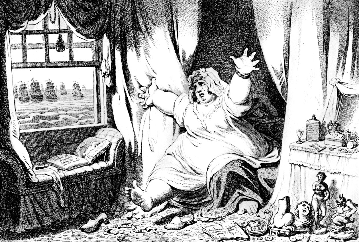 Lady Hamiltonin vihamielinen näkemys, 1800-luku tekijältä Unbekannt