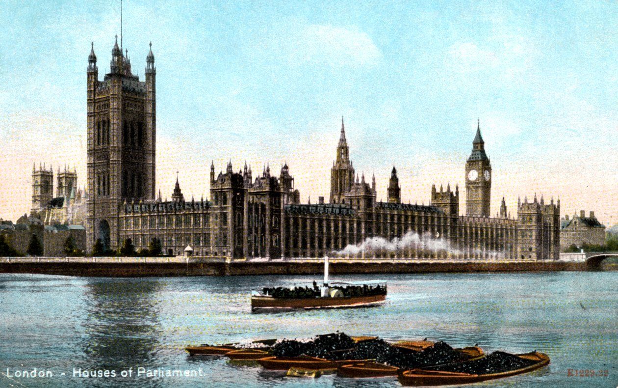 Houses of Parliament, Westminster, Lontoo, 1900-luvun alku tekijältä Unbekannt