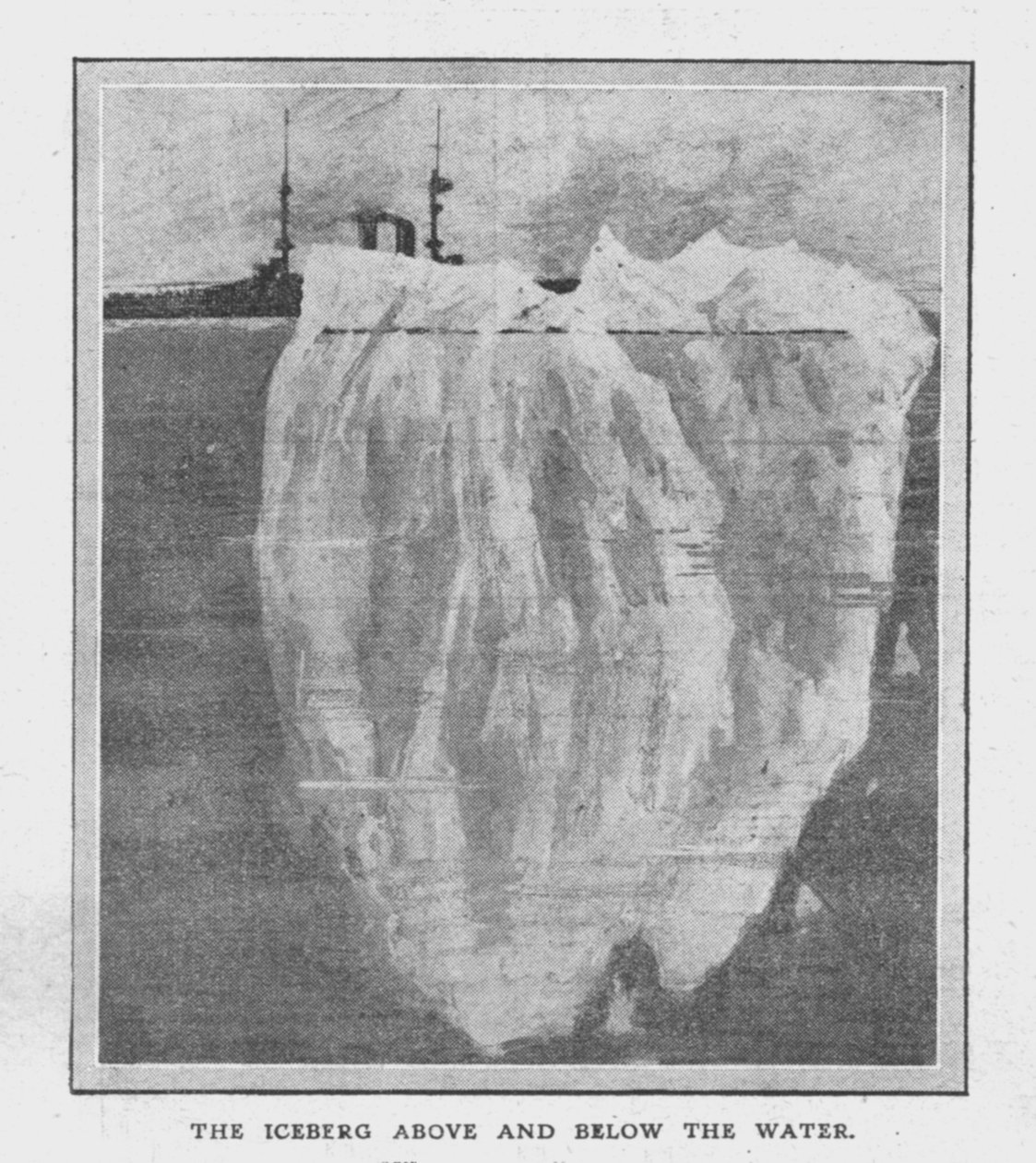 Jäävuori veden päällä ja alapuolella, 20. huhtikuuta 1912. tekijältä Unbekannt