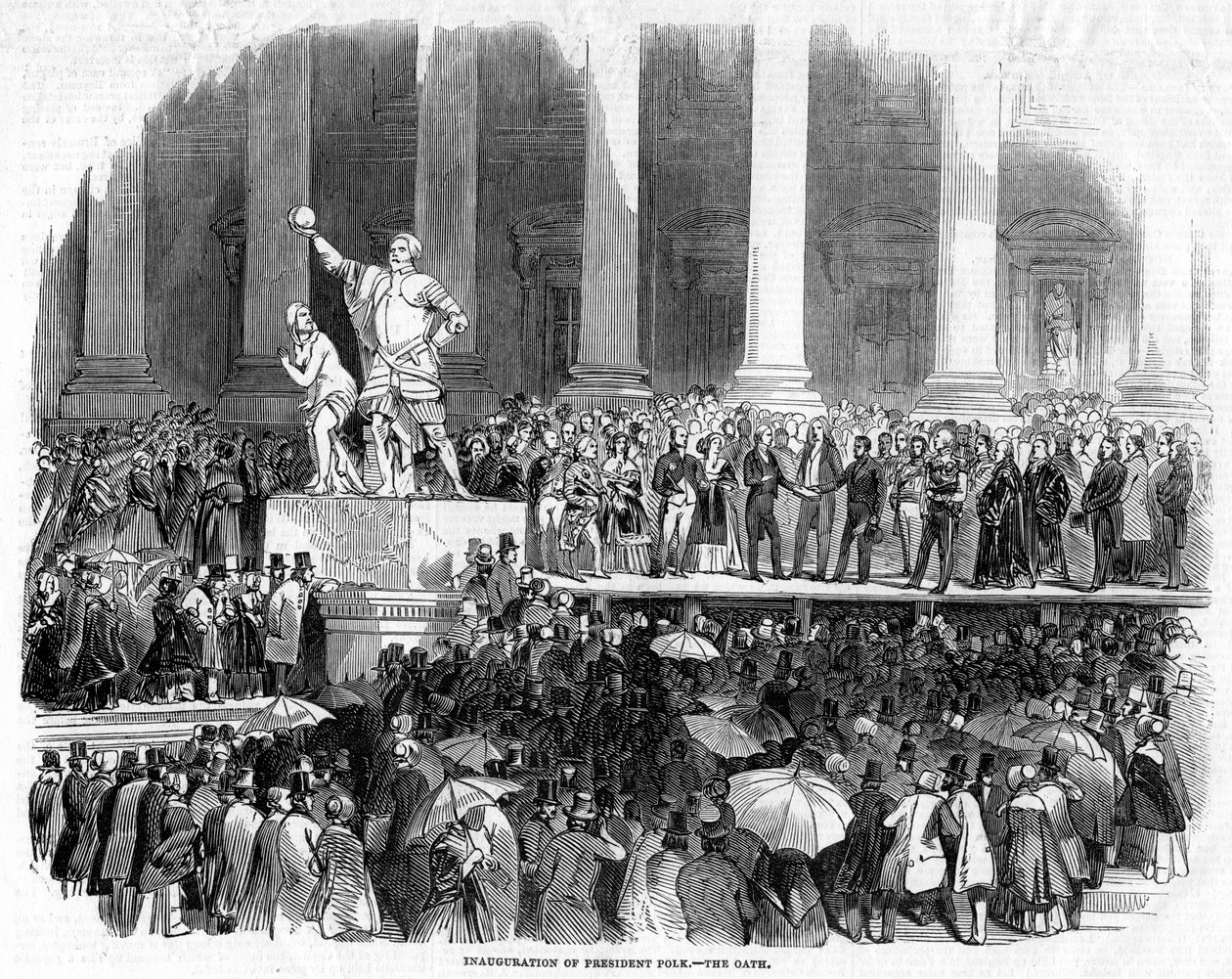 Presidentti Polkin virkaanastujaiset, 1845 tekijältä Unbekannt