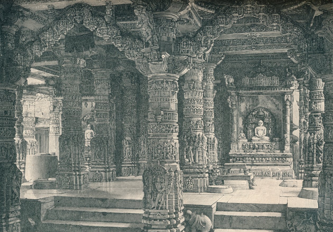 Jain-temppelin sisustus Abu-vuorella Rajputanassa, n. 1903, 1904 tekijältä Unbekannt