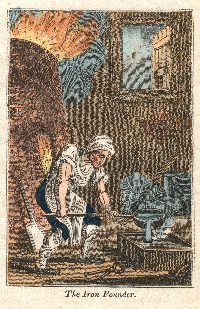 Raudan perustaja, Rotherham, Yorkshire, 1821 tekijältä Unbekannt