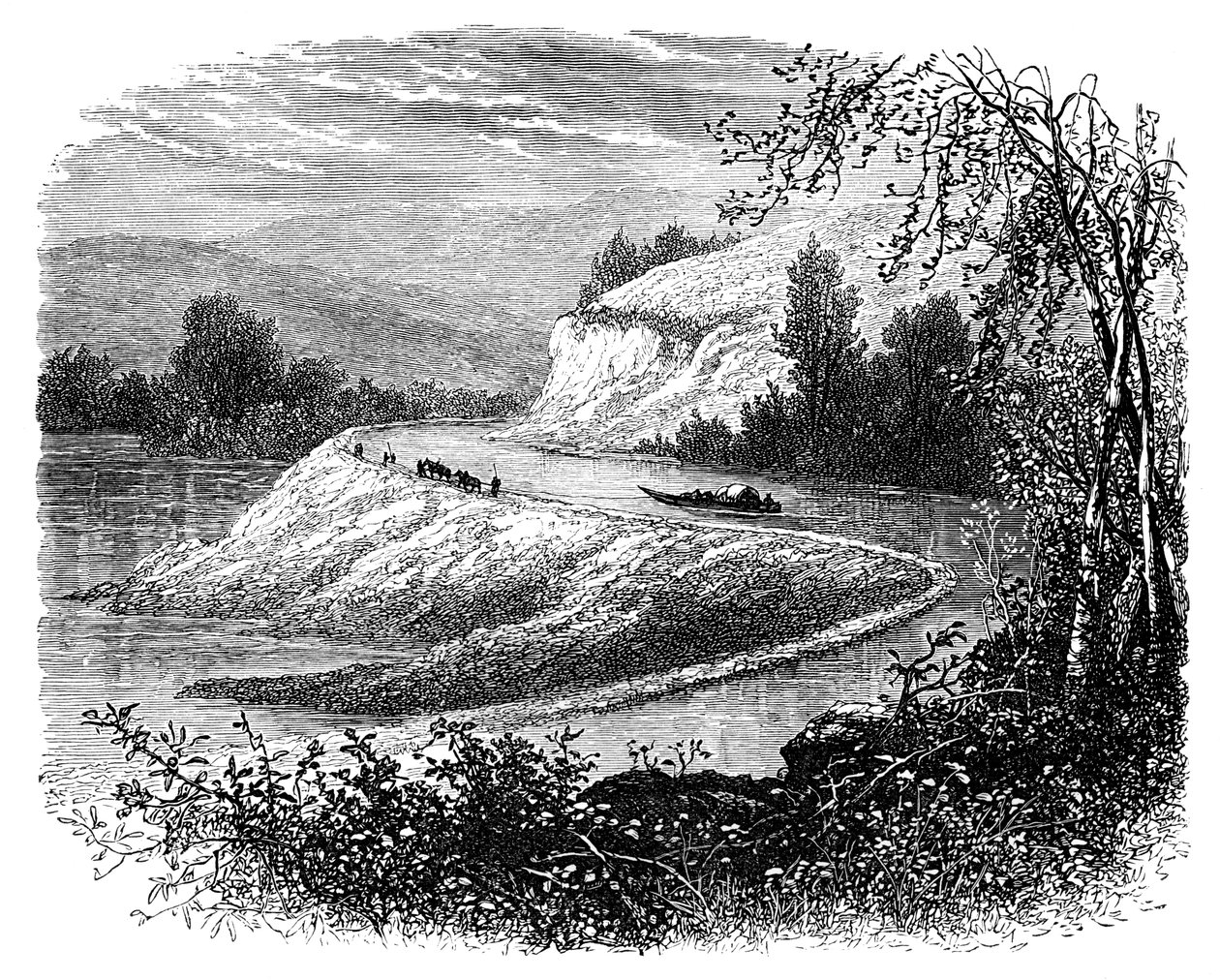 James-joki ja maaseutu lähellä Richmondia, Virginia, USA, 1800-luku tekijältä Unbekannt