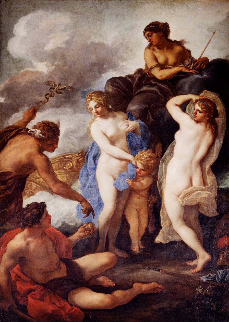 "Pariisin tuomio", Daniel Seiterin maalaus, Chiswick House, Lontoo tekijältä Unbekannt