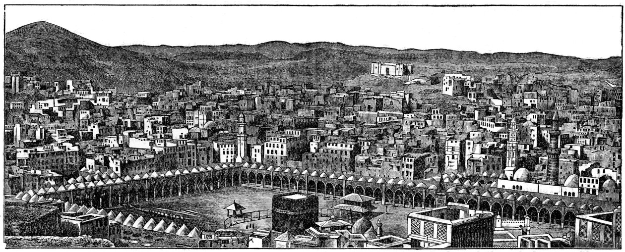 Kaaba, Masjid al-Haram -moskeija, Mekka, 1877 tekijältä Unbekannt