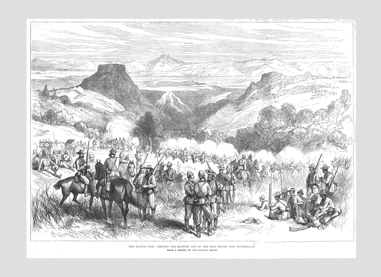 Kaffir War - Kaffirien karkottaminen Iron Mountista ja Waterkloofista, 1878. tekijältä Unbekannt