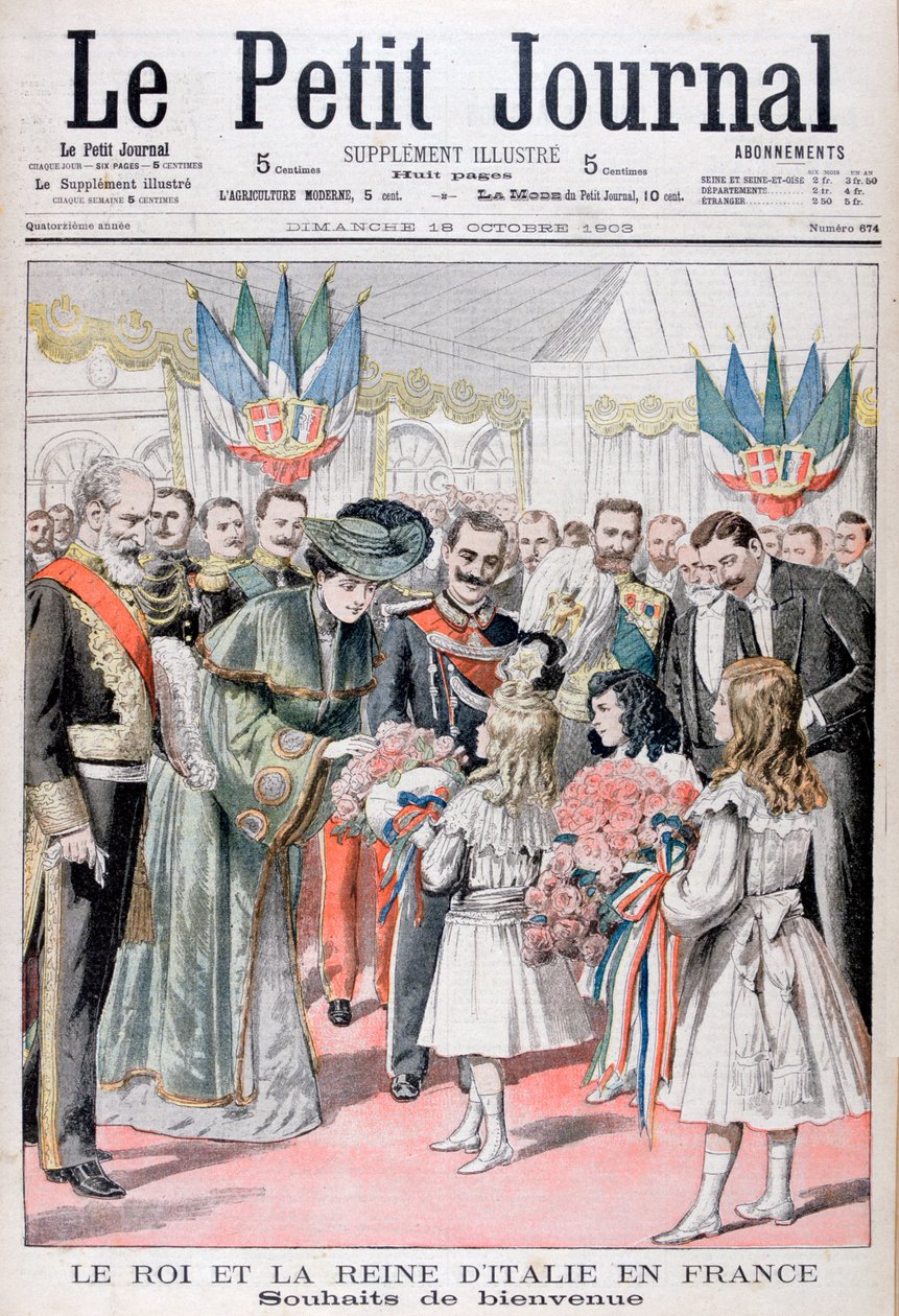 Italian kuningas ja kuningatar Ranskassa, 1903 tekijältä Unbekannt