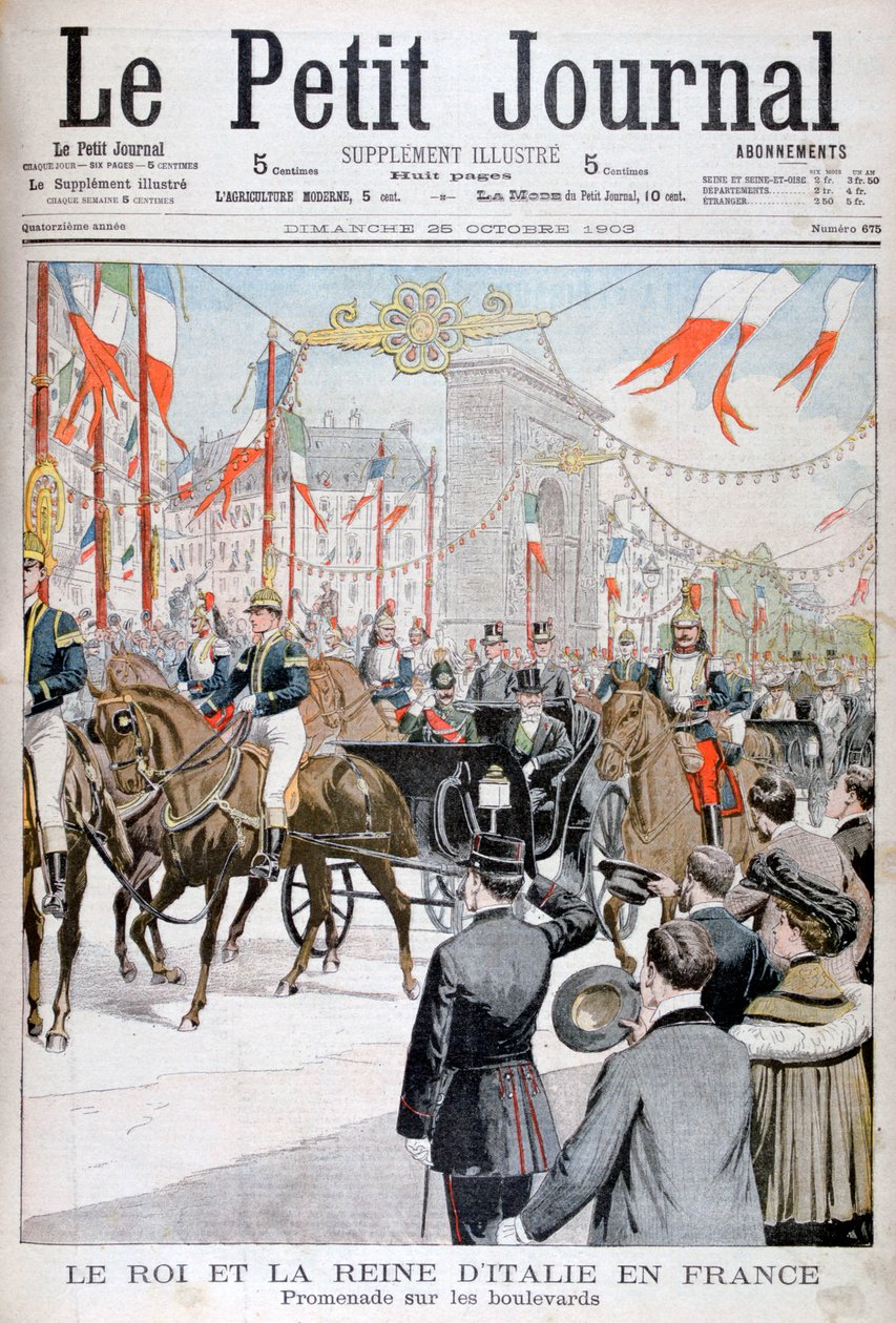 Italian kuningas ja kuningatar Ranskassa, 1903 tekijältä Unbekannt
