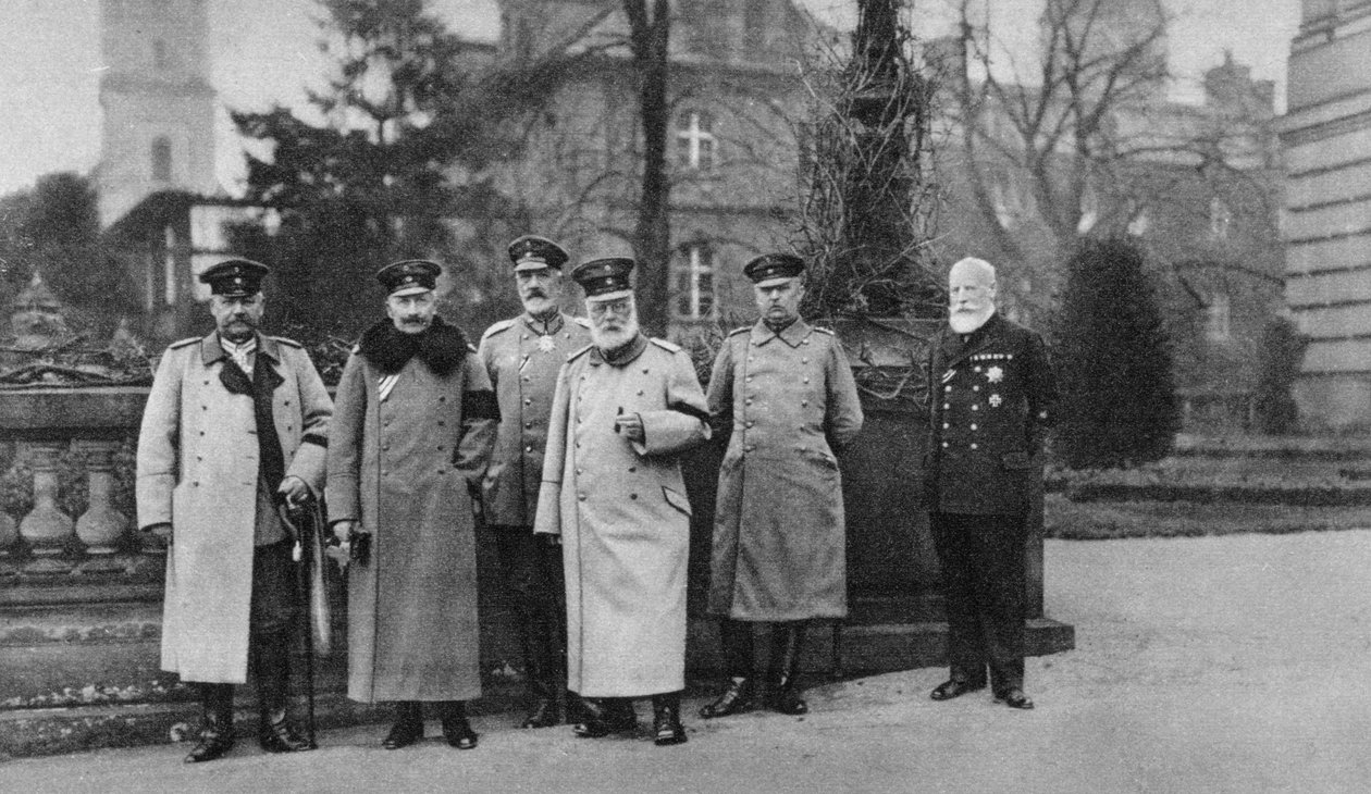 Baijerin kuningas vierailee Saksan keisarillisen armeijan päämajassa 1917 tekijältä Unbekannt
