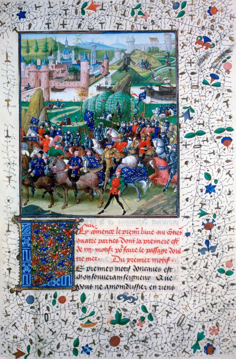 Ranskan kuningas lähdössä ristiretkelle, c1336, 1455 tekijältä Unbekannt