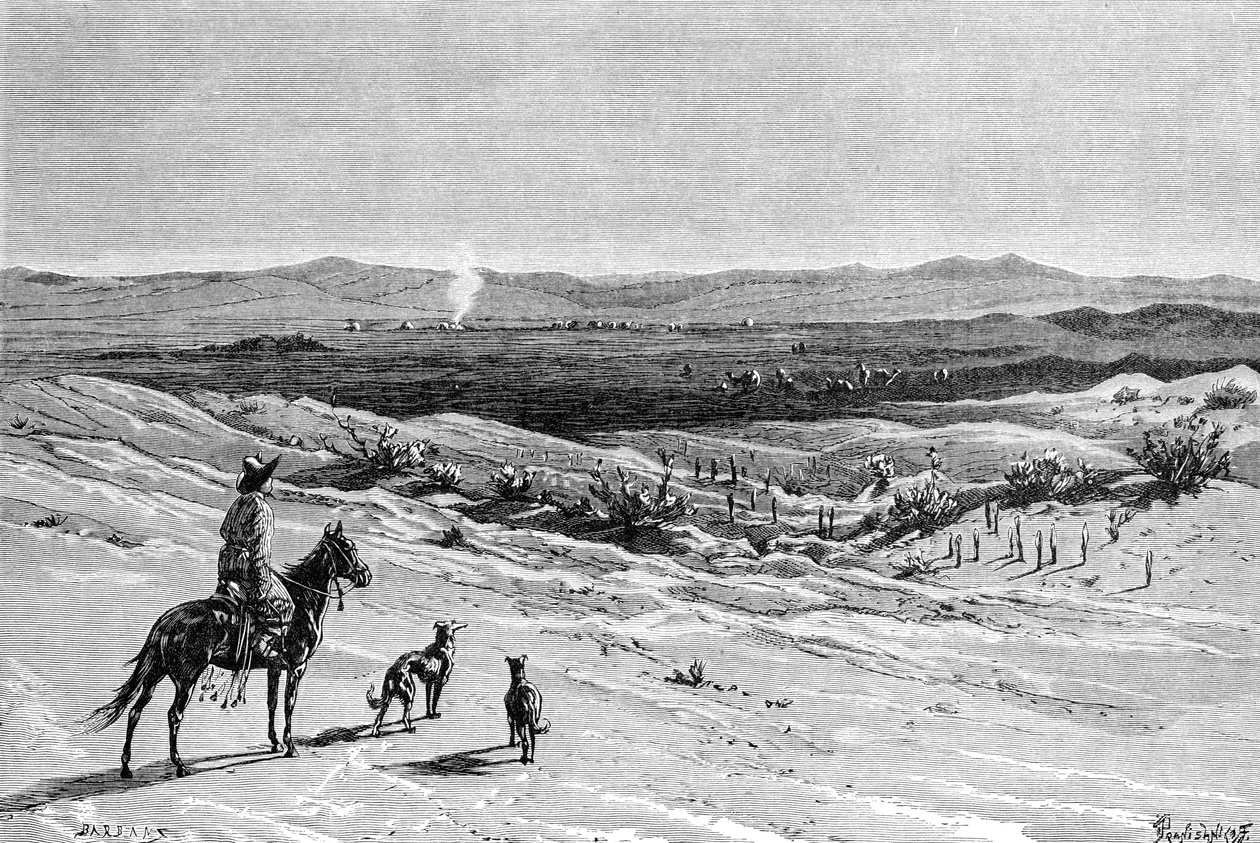 Kizil-Kumin autiomaa, Dussibal Wells, Aasia, 1895 tekijältä Unbekannt