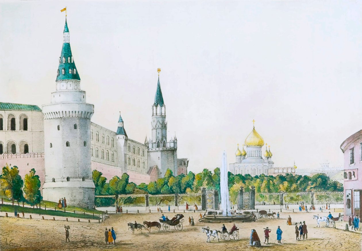 Kremlin puutarha, Moskova, Venäjä, 1830-1840. tekijältä Unbekannt
