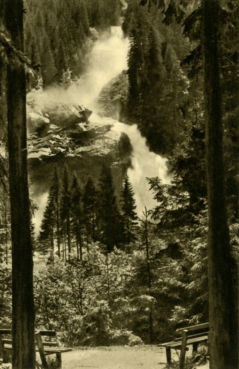 Krimml-vesiputoukset, High Tauernin kansallispuisto, Itävalta, 1935. tekijältä Unbekannt