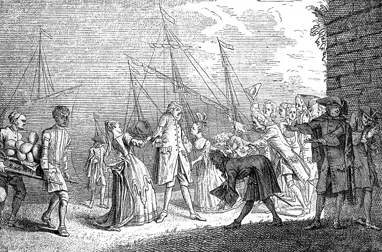 Senesinon maihinnousu, 1720 tekijältä Unbekannt