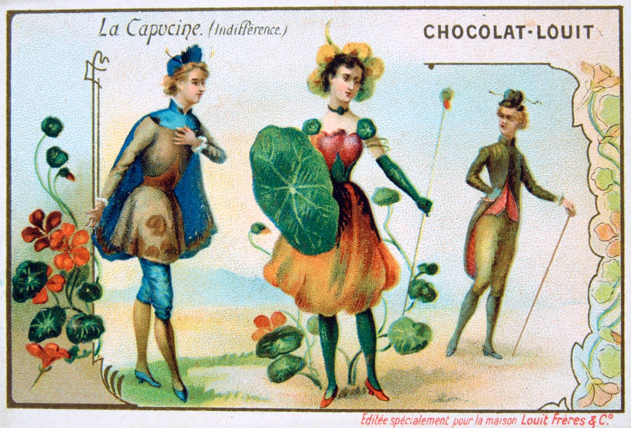 Kukkien kieli, Nasturtium, Välinpitämättömyys, c1900 tekijältä Unbekannt