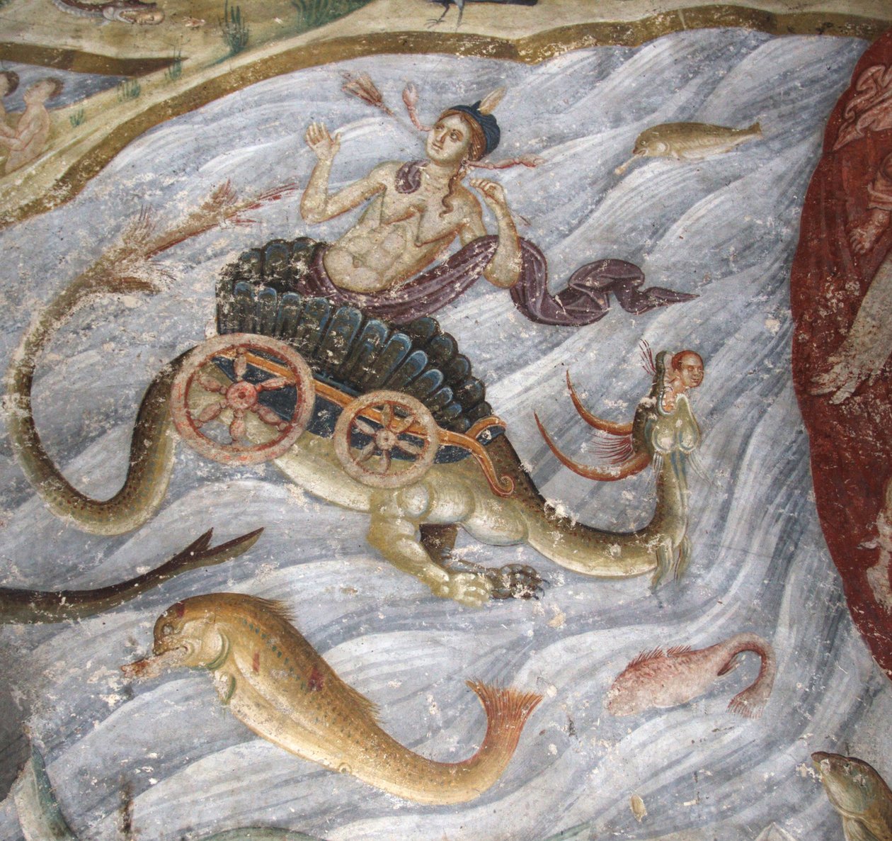 Viimeinen tuomio. Yksityiskohta: Meri luovutti kuolleensa, 1321-1322 tekijältä Unbekannt