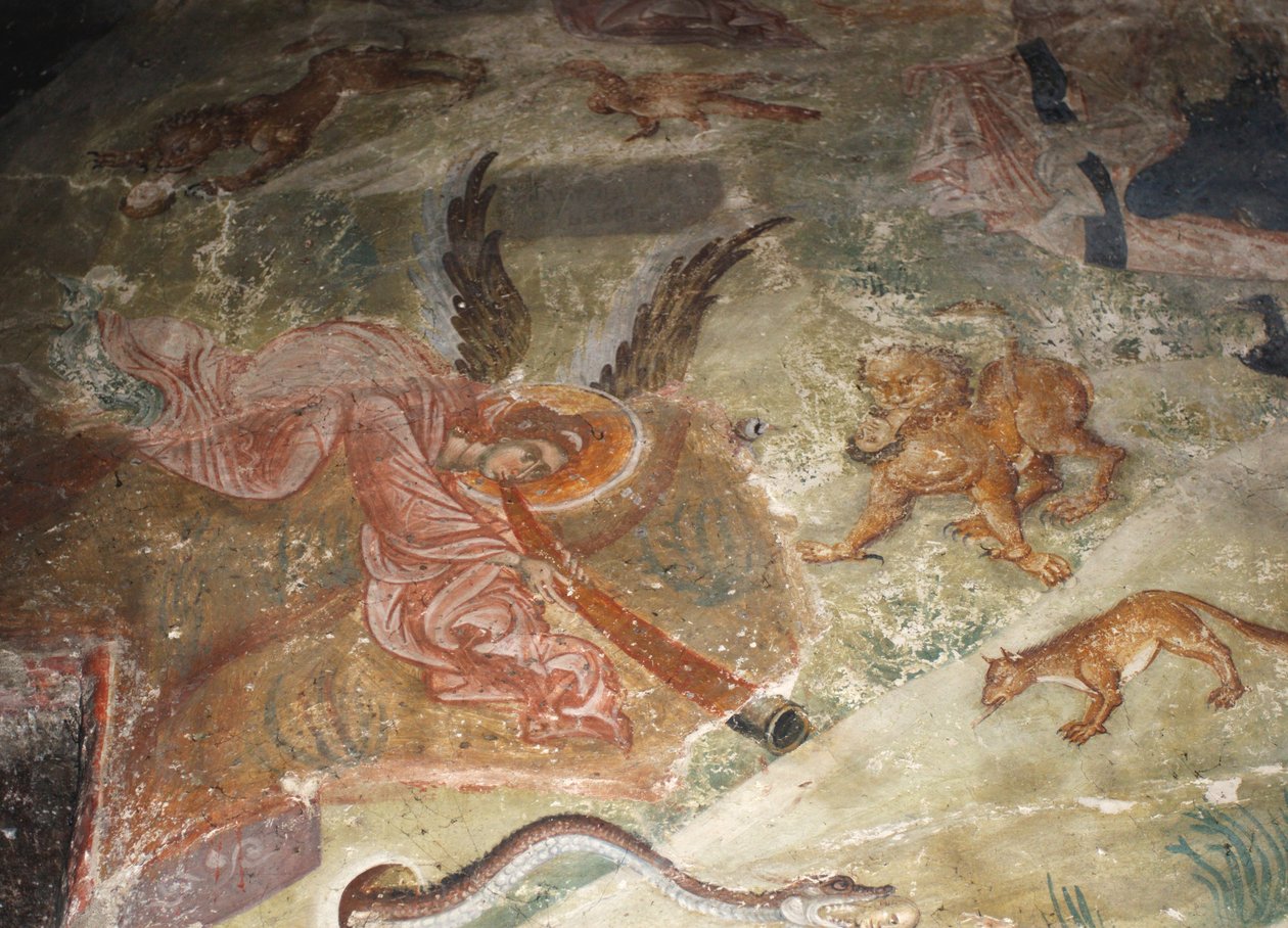 Viimeinen tuomio. Yksityiskohta: maa luopui kuolleistaan, 1321-1322 tekijältä Unbekannt