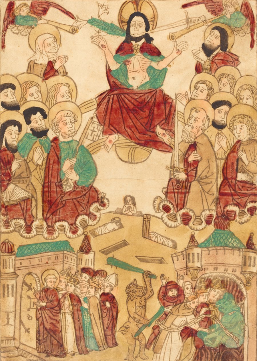 Viimeinen tuomio apostolien kanssa, n. 1460. tekijältä Unbekannt