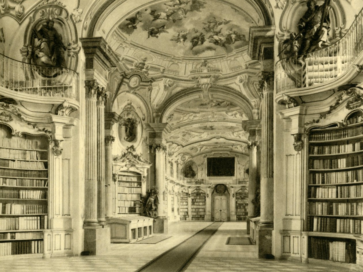 Kirjasto, Admont Abbey, Itävalta, 1935. tekijältä Unbekannt