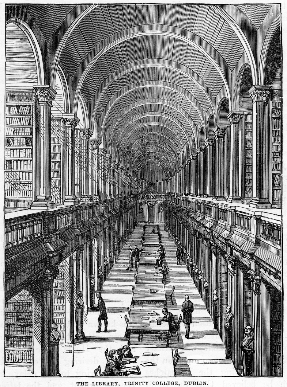 Kirjasto, Trinity College, Dublin, 1800-luku tekijältä Unbekannt
