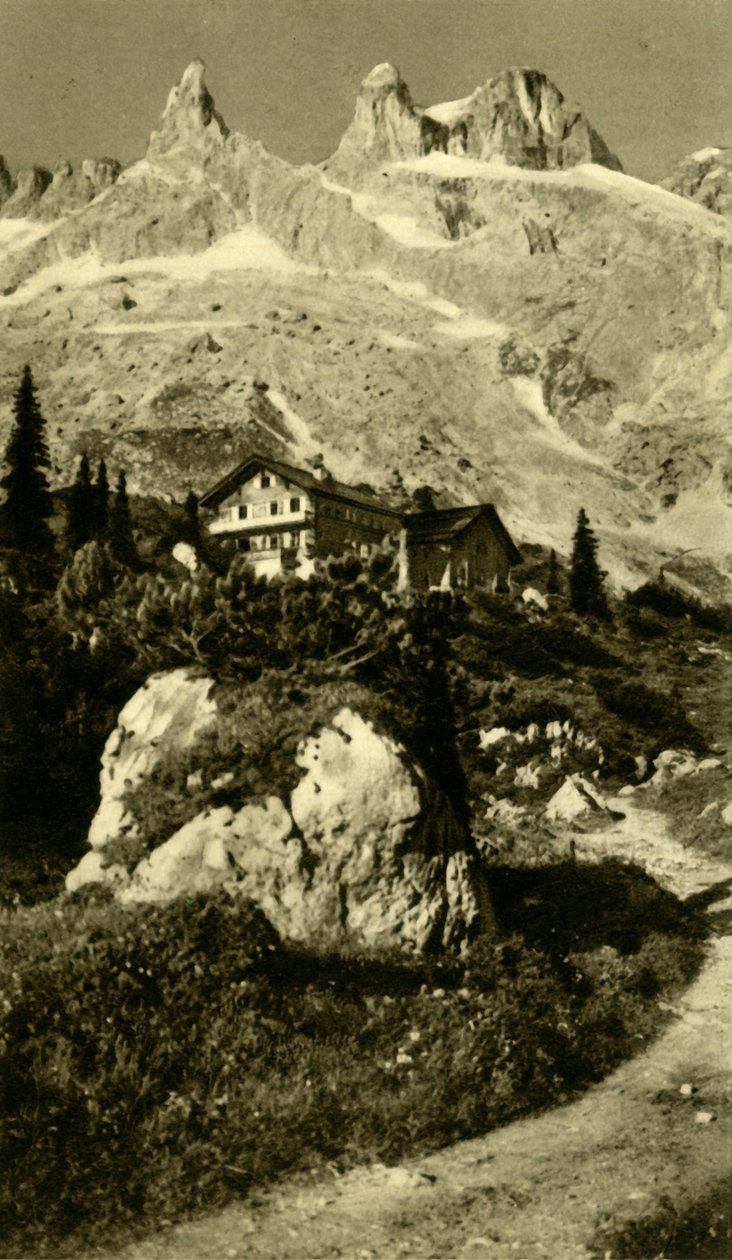 Lindauer Hütte Drei Türmen juurella, Itävallassa, vuodelta 1935. tekijältä Unbekannt