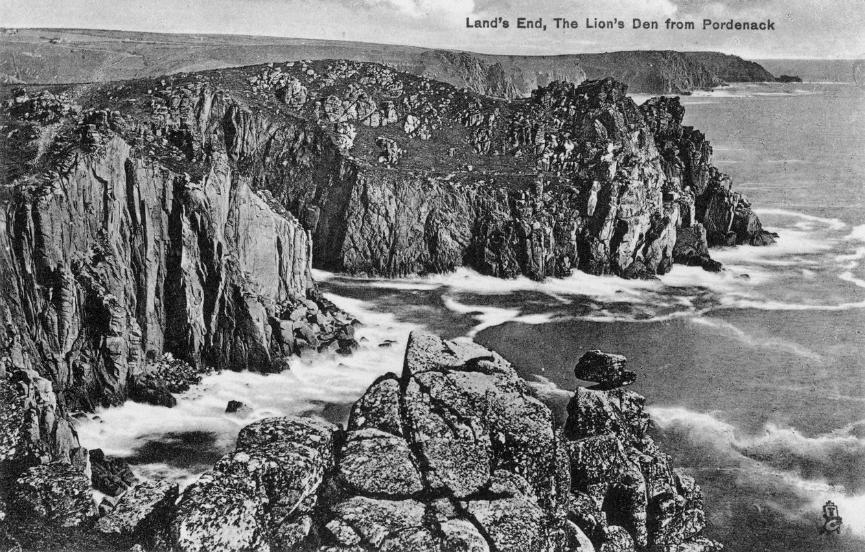 Lions Den Pordenackista, Lands Endistä, Cornwallista, 1900-luvun alku tekijältä Unbekannt
