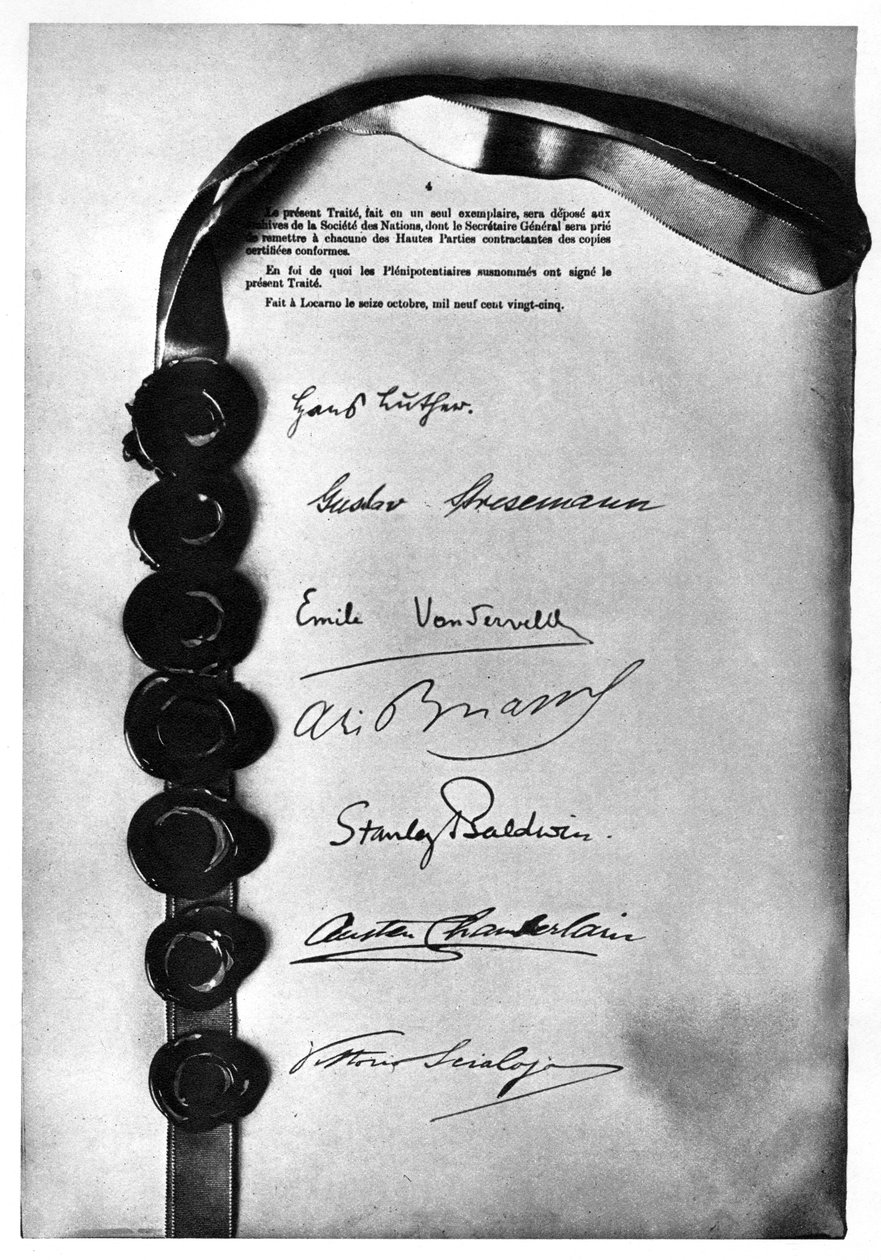 Locarnon sopimus sinetöity ja allekirjoitettu Lontoossa 1. joulukuuta 1925 1935 tekijältä Unbekannt