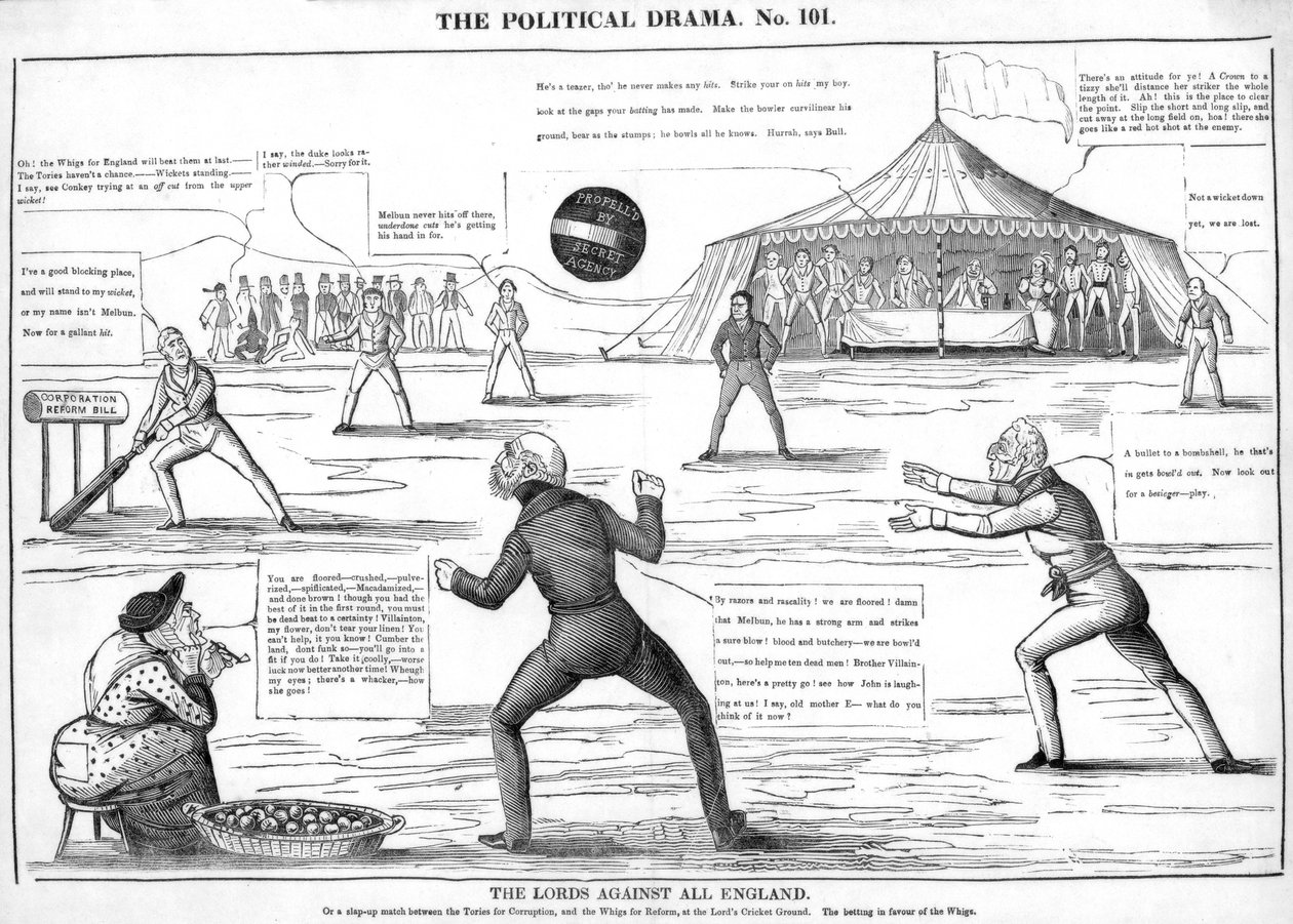 Lordit koko Englantia vastaan, Poliittinen draama, 1800-luku tekijältä Unbekannt