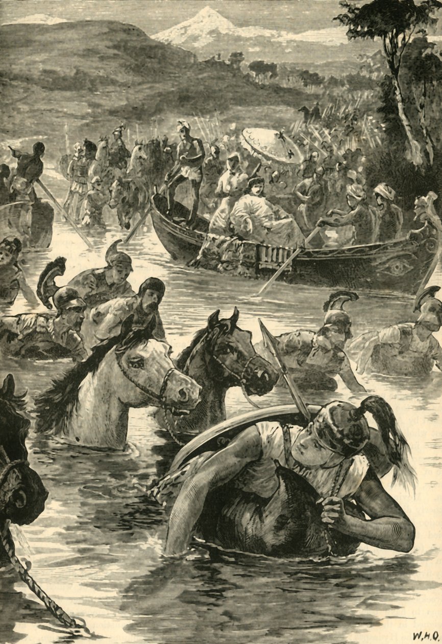 Makedonialaiset ylittämässä Jaxartesia, 1890. tekijältä Unbekannt