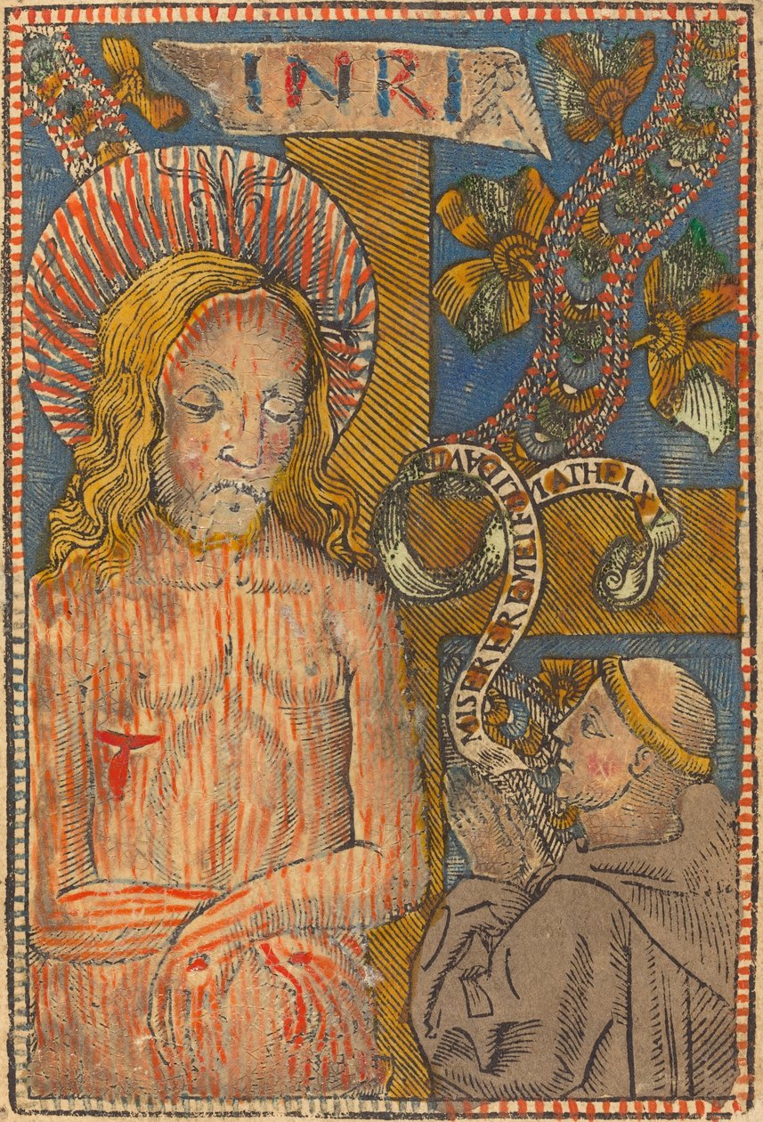 Surujen mies fransiskaanin kanssa, 1490-1500. tekijältä Unbekannt