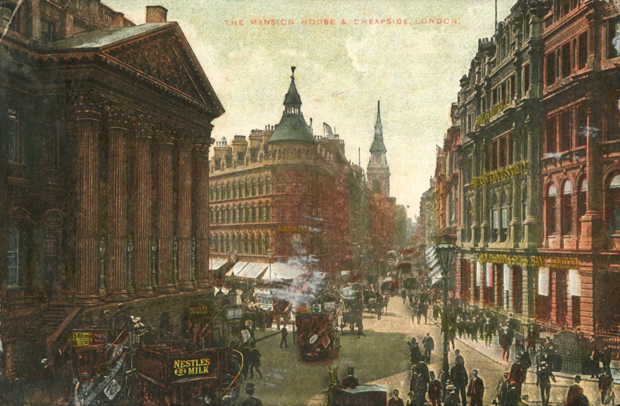Mansion House & Cheapside, Lontoo, 1800-luvun loppu - 1900-luvun alku. tekijältä Unbekannt