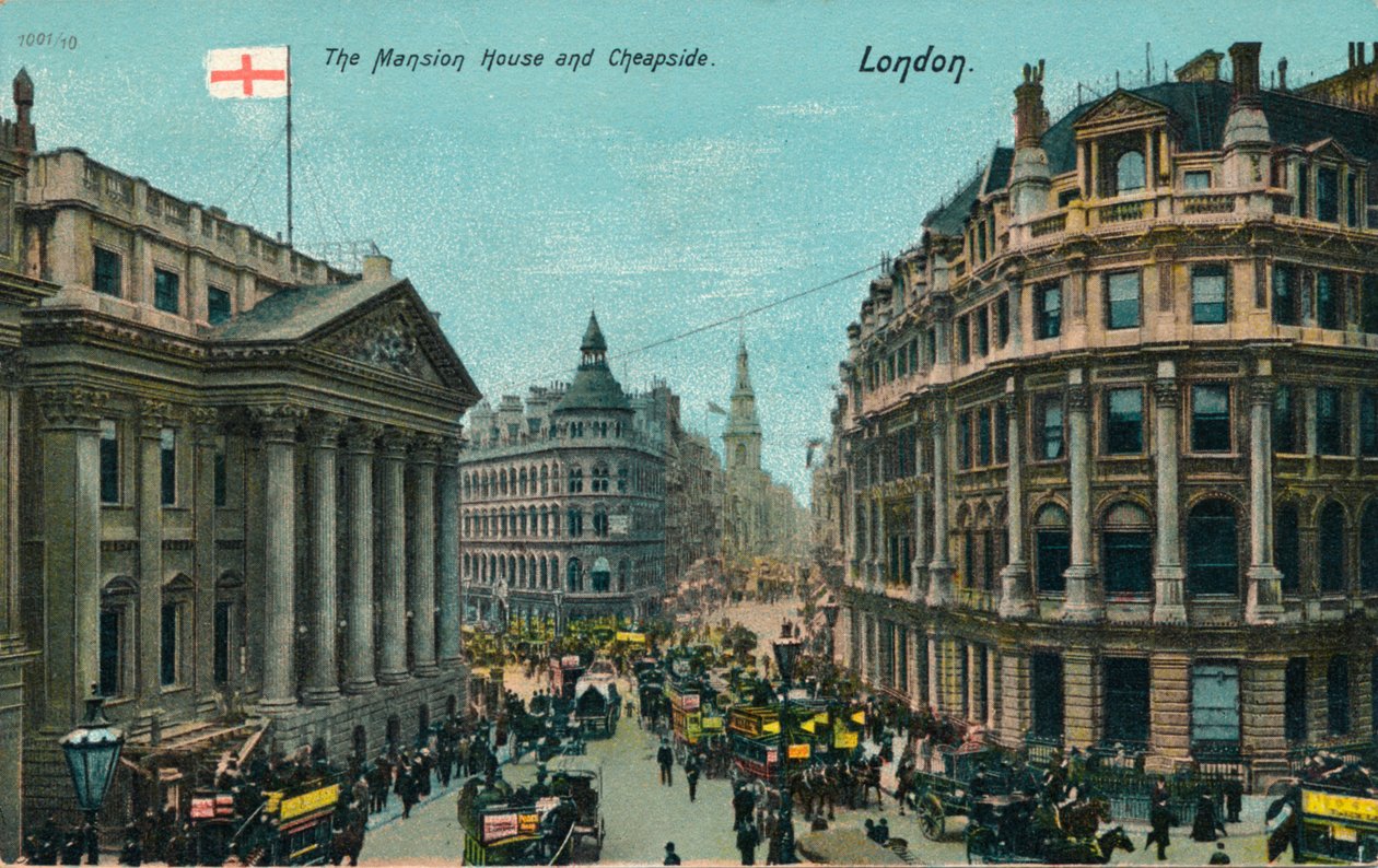The Mansion House and Cheapside, Lontoo, vuonna 1910 tekijältä Unbekannt