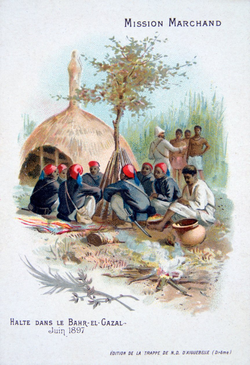 Marchandin retkikunta: lepää Bahr-el-Gazalissa, Sudanissa, kesäkuu 1897 tekijältä Unbekannt