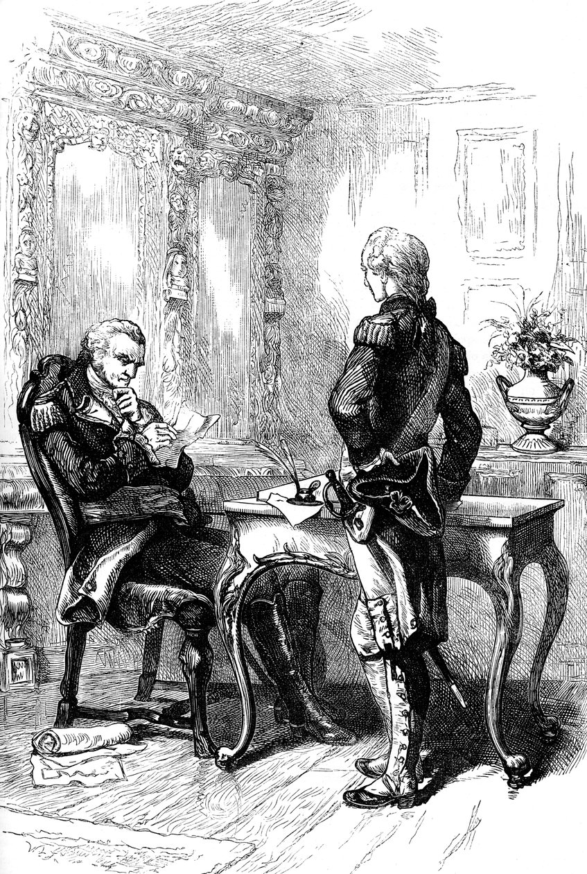 Markiisi de Lafayette George Washingtonin kanssa, c1775-1781 c1880 tekijältä Unbekannt